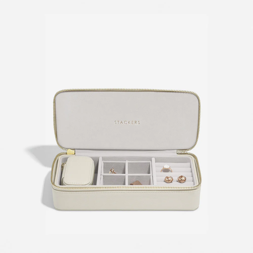 Travel Jewellery Pouch Duo - Oatmeal - Image 3