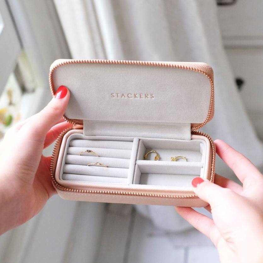 Travel Jewellery Pouch Medium - Blush Pink