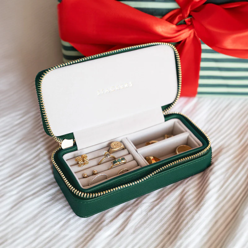Travel Jewellery Pouch Medium - Forest Green