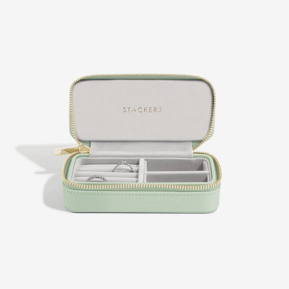 Travel Jewellery Pouch Medium - Sage Green - Image 4