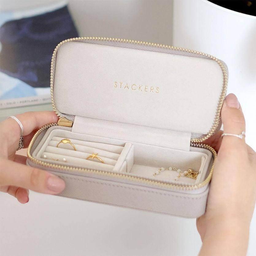 Travel Jewellery Pouch Medium - Taupe