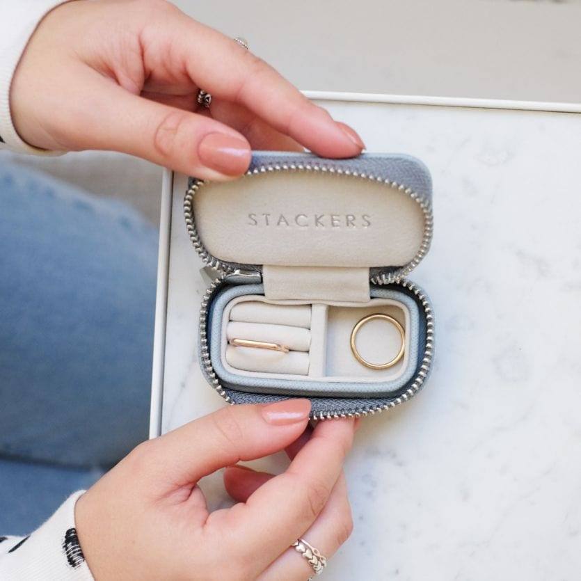Travel Jewellery Pouch Small - Dusky Blue