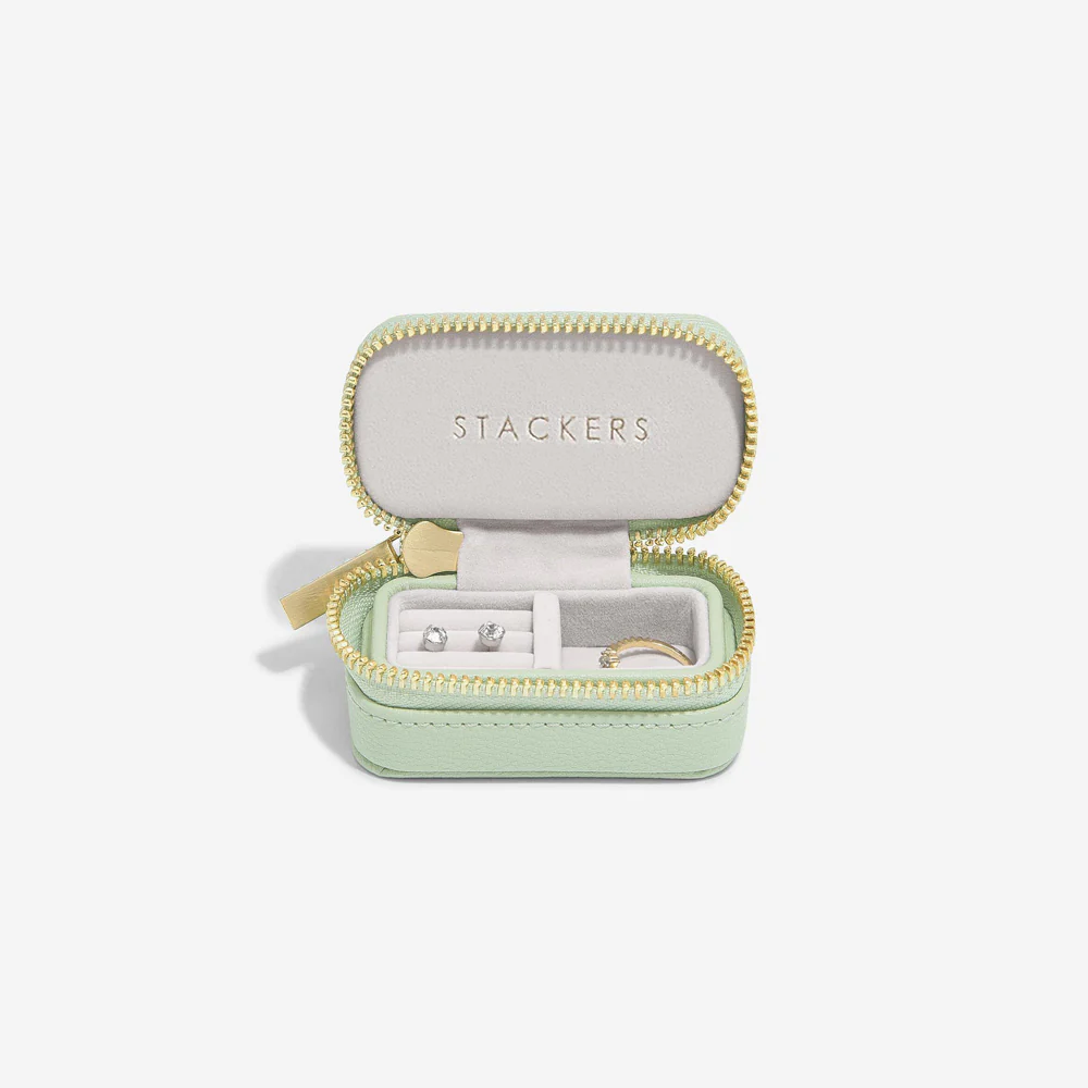 Travel Jewellery Pouch Small - Sage Green - Image 3