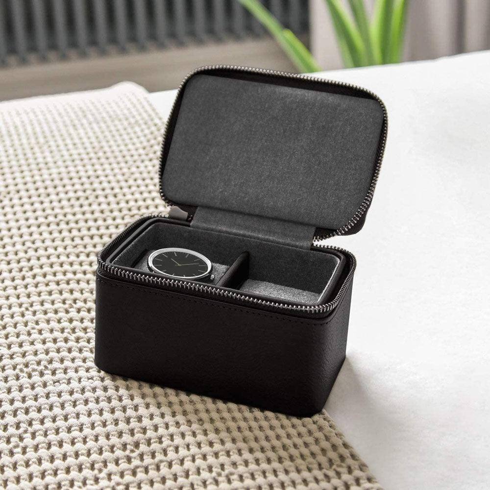 Zipped Watch Case Double - Pebble Black - Image 7