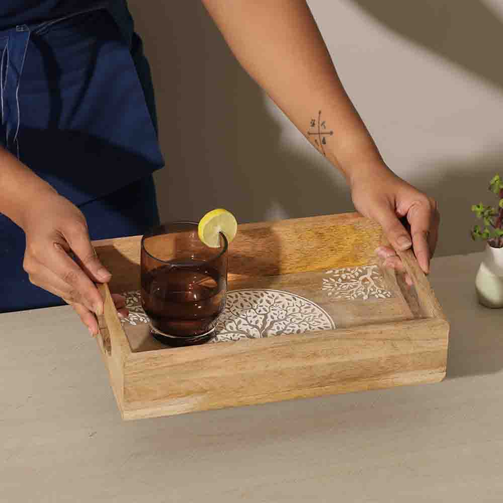 Tree Wooden Serving Tray Medium - Aspen White - Image 4