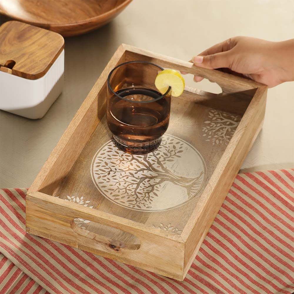 Tree Wooden Serving Tray Medium - Aspen White - Image 5