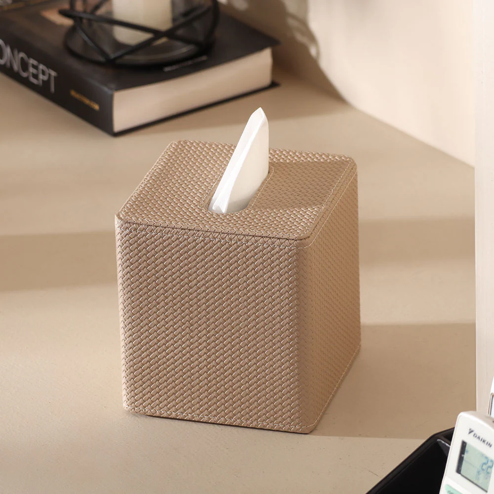 Trey Square Tissue Box Holder - Beige - Image 3