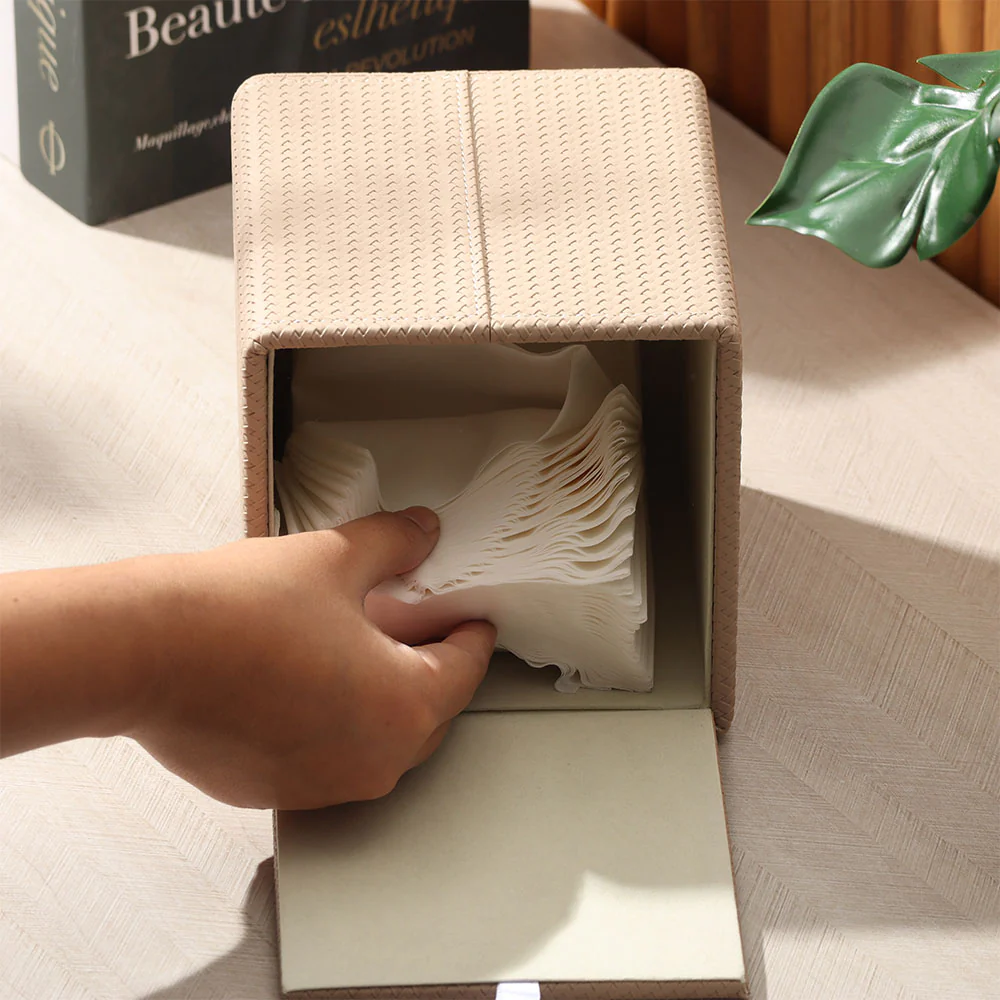 Trey Square Tissue Box Holder - Beige - Image 4