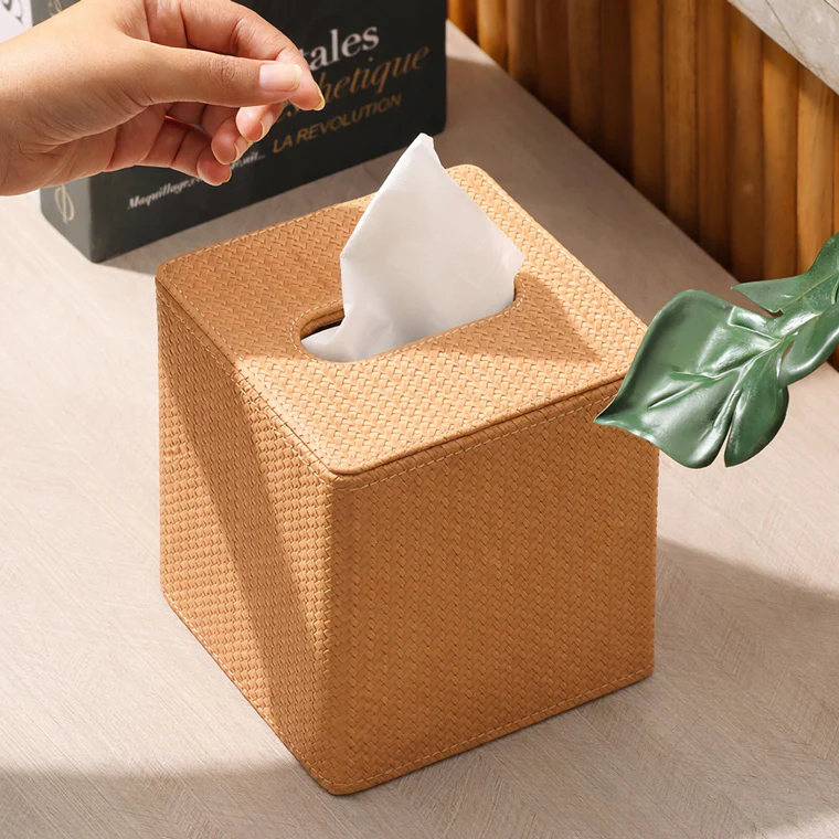 Trey Square Tissue Box Holder - Tan - Image 2