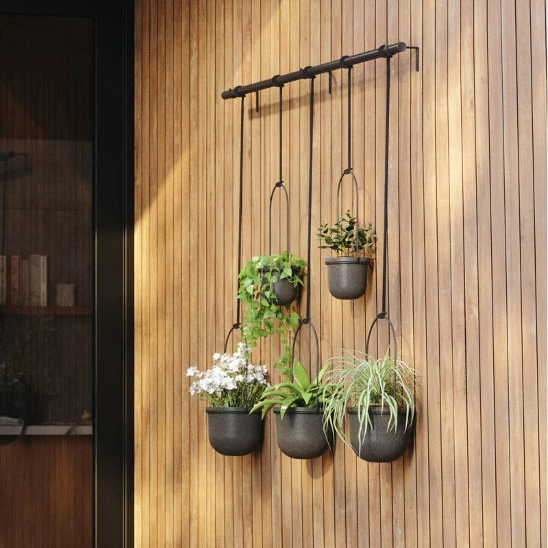 Triflora Hanging Planters, Set of 5 - Black - Image 9