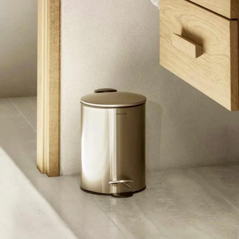 Tubo Pedal Bin 3L - Brushed Brass
