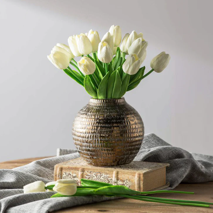 Tulip Buds Faux Bunch - White - Image 4
