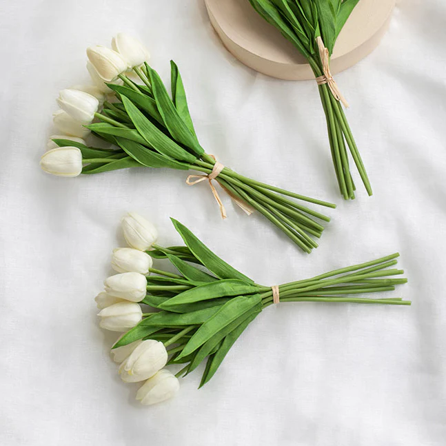 Tulip Buds Faux Bunch - White - Image 7