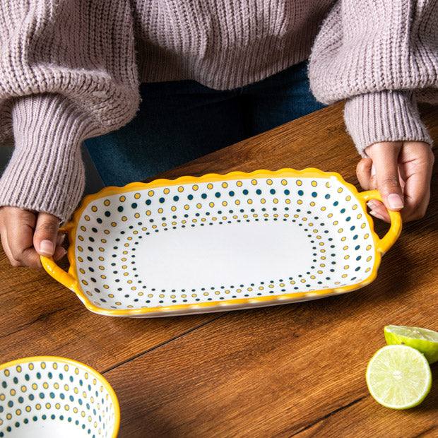 Tuscan Dotted Rectangular Serving Pan - Image 5