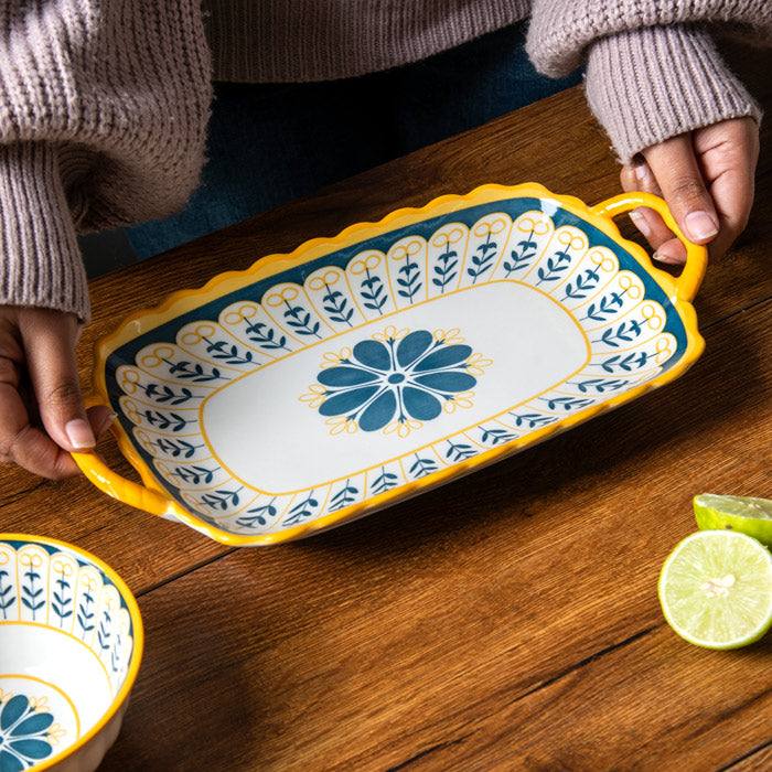Tuscan Floral Rectangular Serving Pan - Image 2