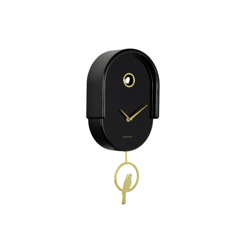 Tweet Wall Clock With Pendulum - Black - Image 2