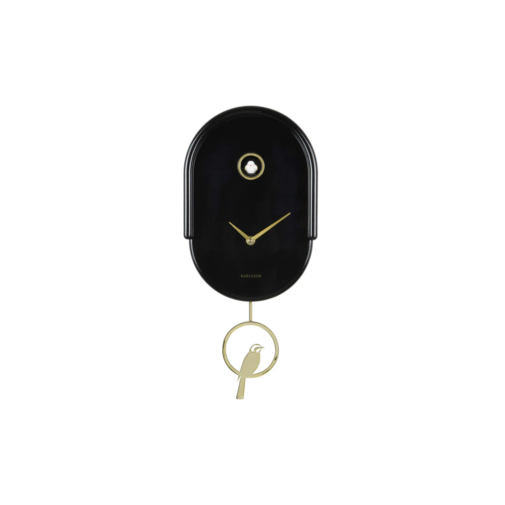 Tweet Wall Clock With Pendulum - Black - Image 3