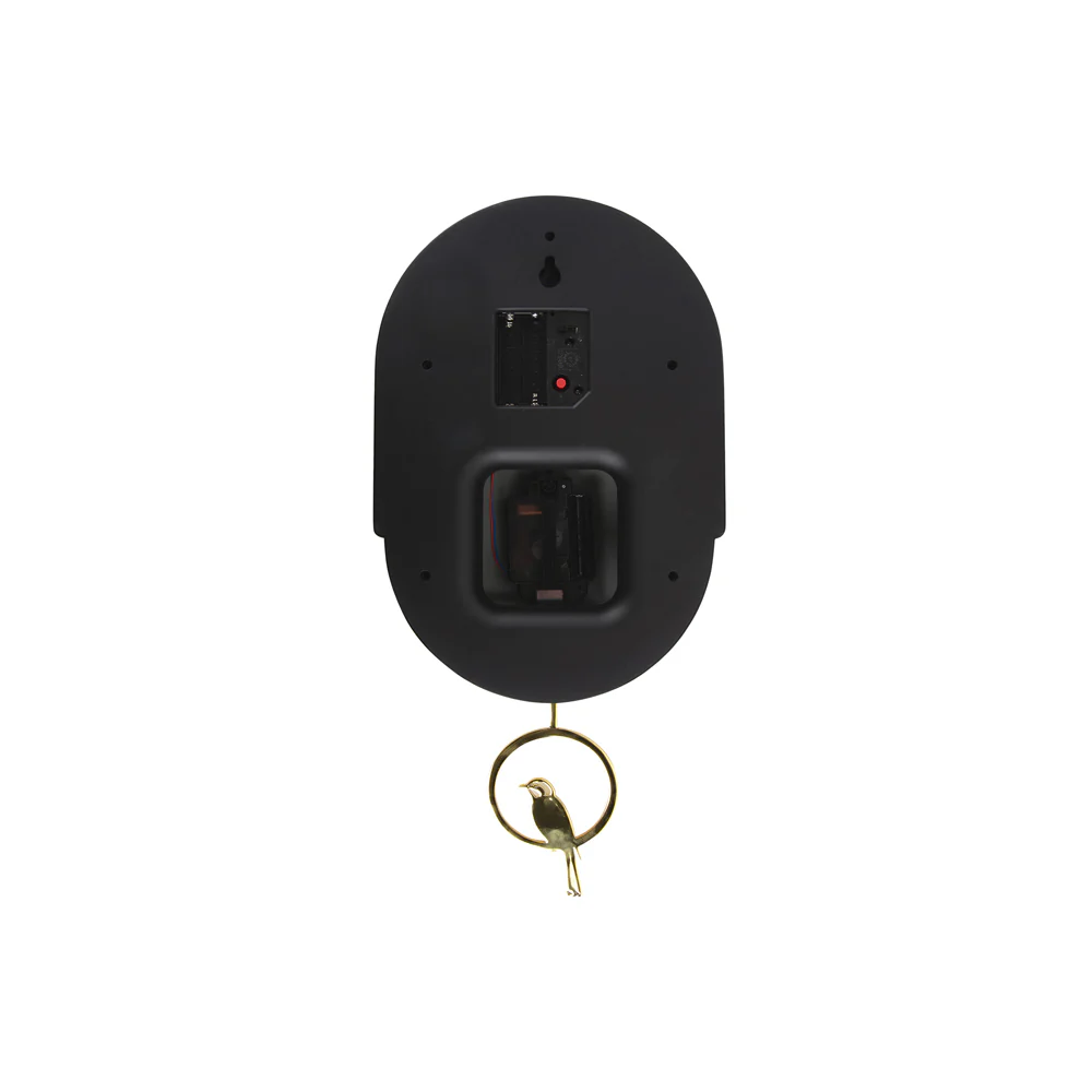 Tweet Wall Clock With Pendulum - Black - Image 4