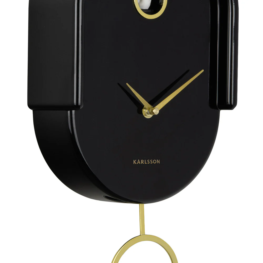 Tweet Wall Clock With Pendulum - Black - Image 5