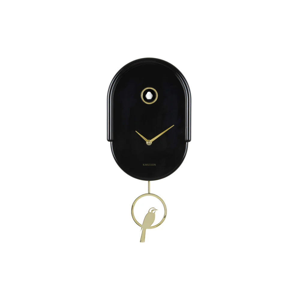 Tweet Wall Clock With Pendulum - Black - Image 6