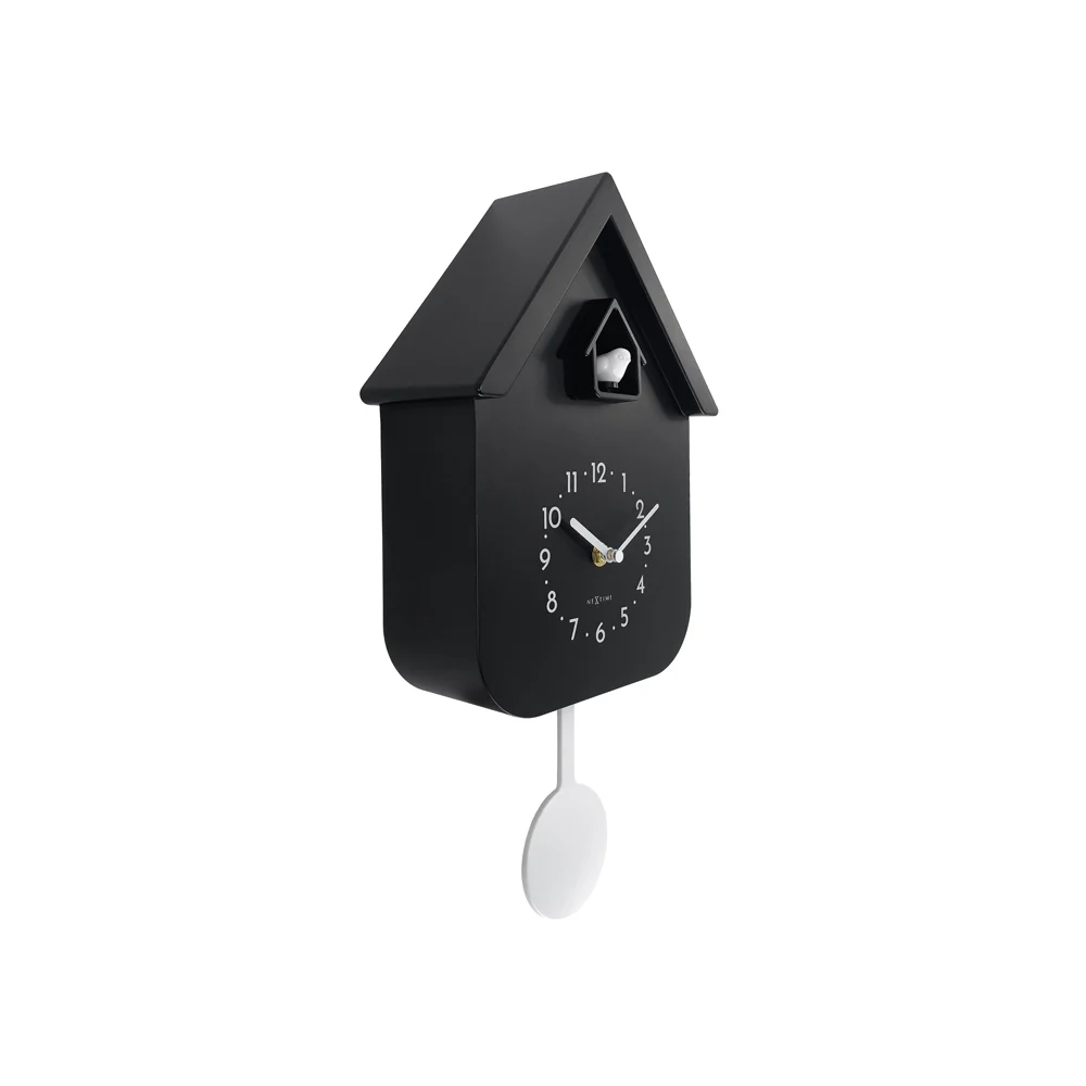 Twitter Cuckoo Wall Clock With Pendulum - Black - Image 5