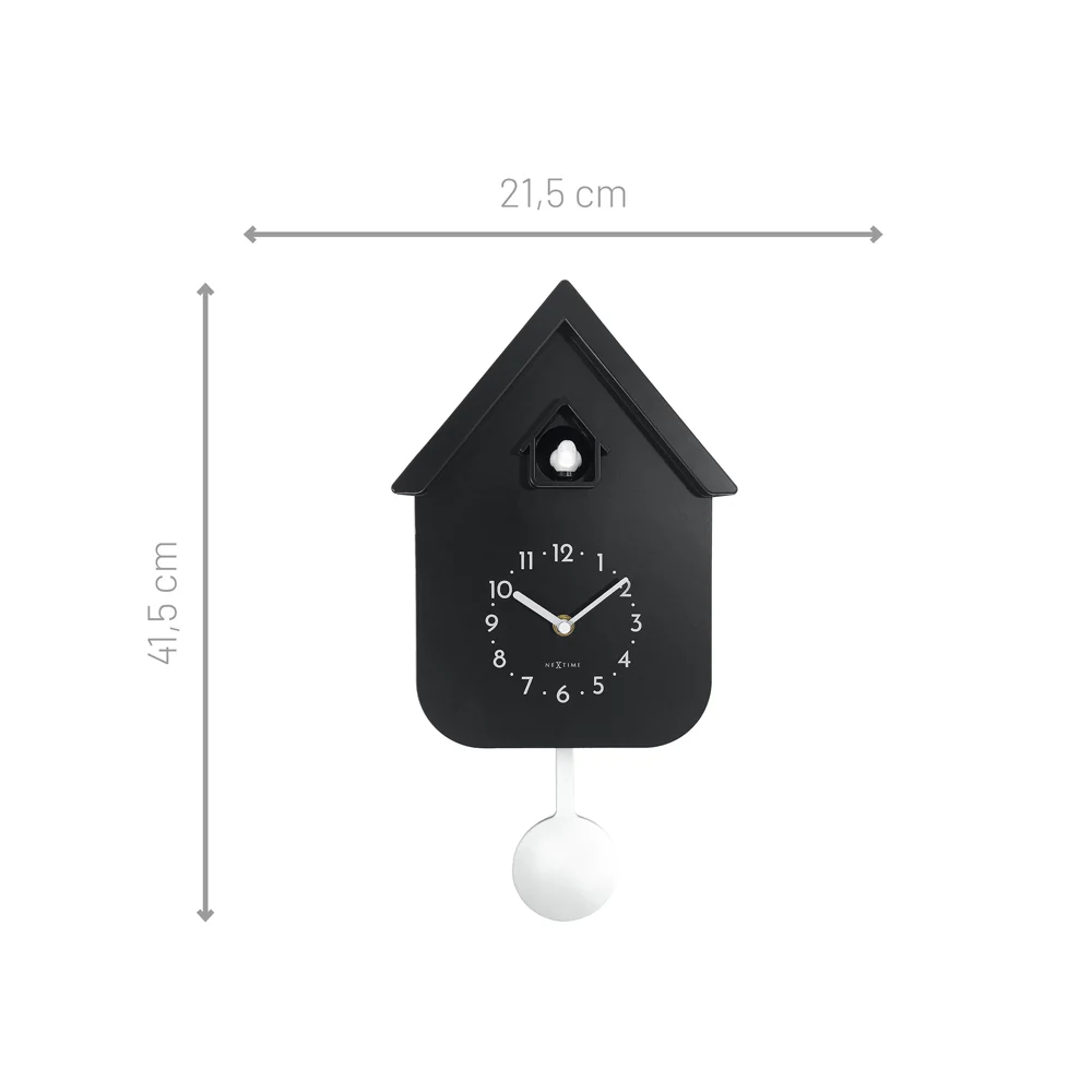 Twitter Cuckoo Wall Clock With Pendulum - Black - Image 7