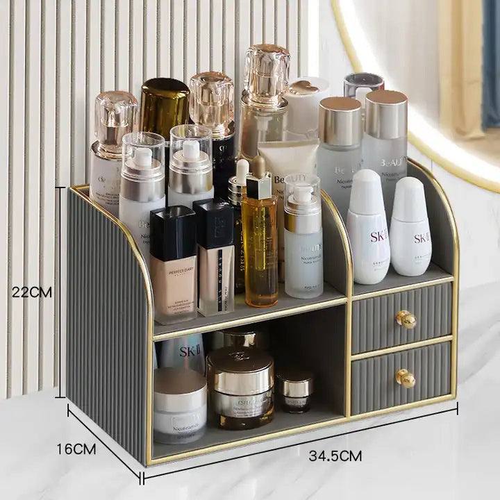 Two-Tier Cosmetics Organiser with Drawers - Dark Grey - Image 10