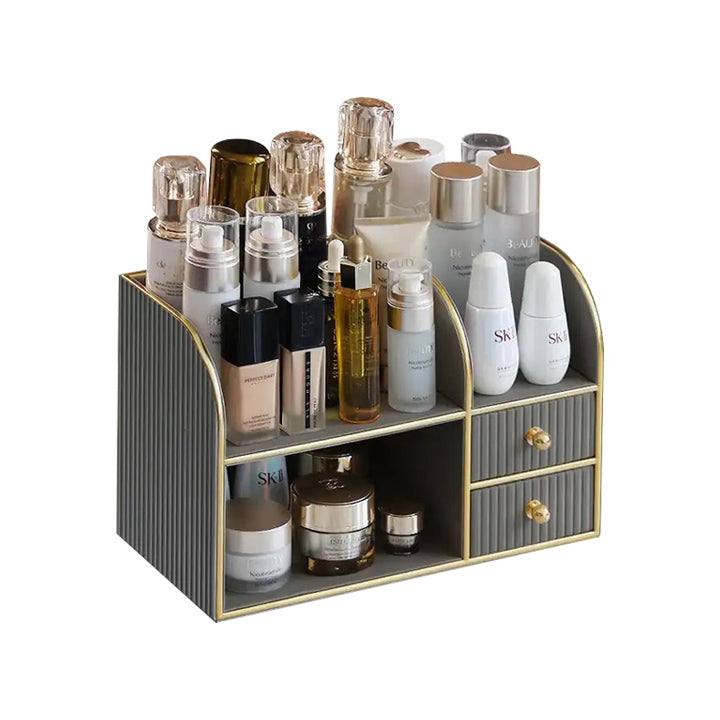 Two-Tier Cosmetics Organiser with Drawers - Dark Grey - Image 12