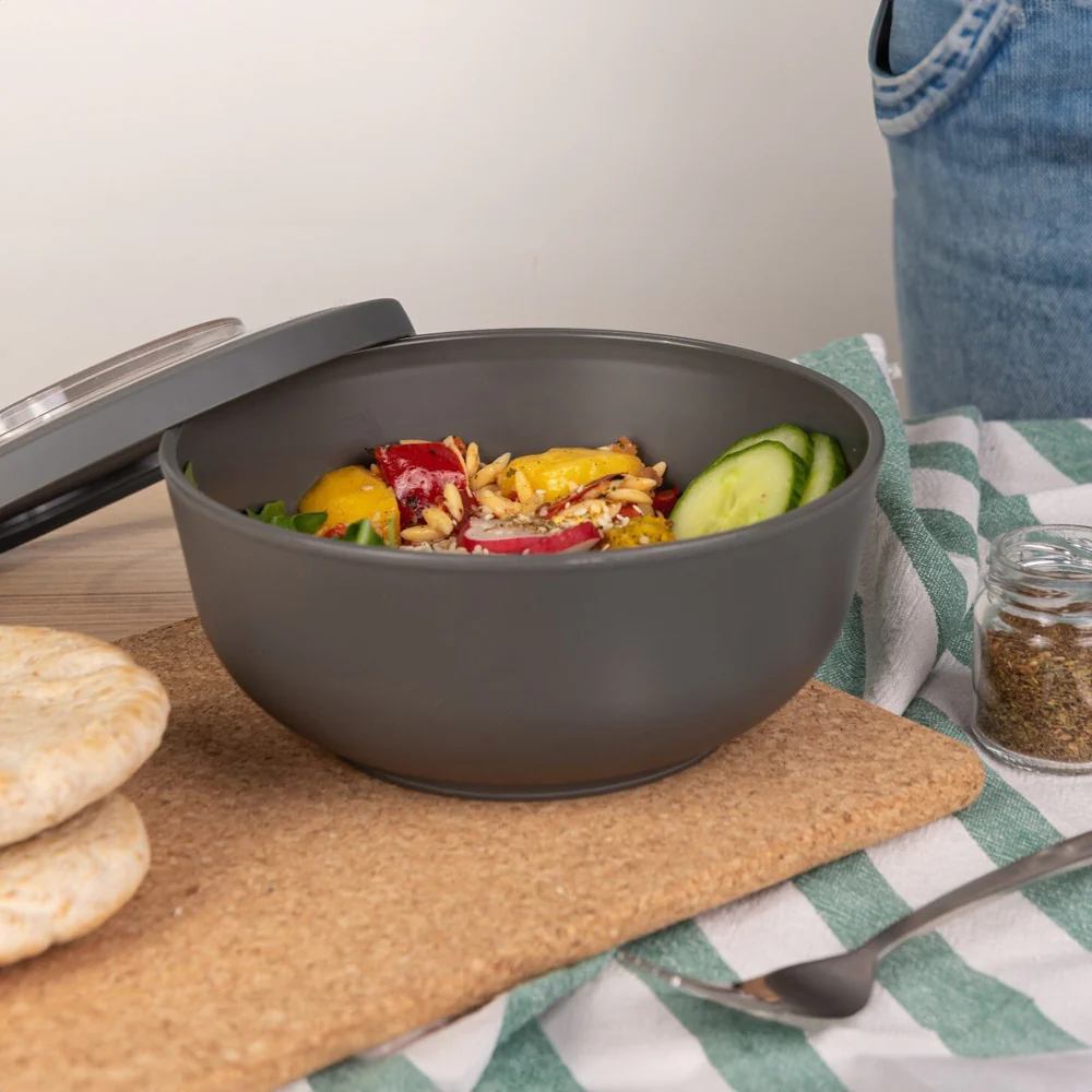 Tylla Storage Bowl with Lid 1000ml - Charcoal Grey - Image 2
