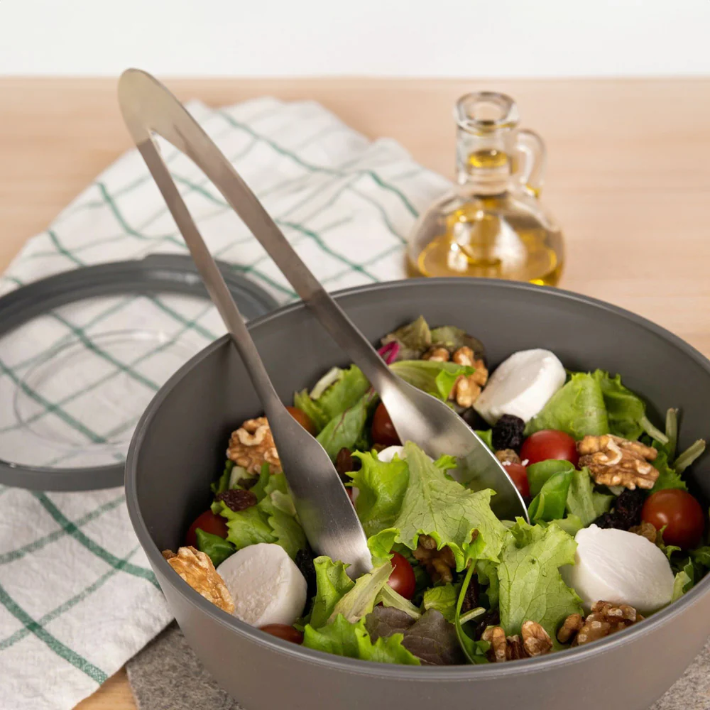 Tylla Storage Bowl with Lid 1000ml - Charcoal Grey - Image 4