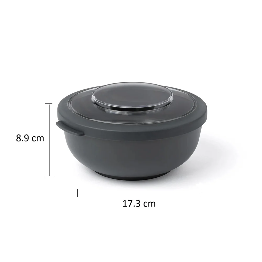 Tylla Storage Bowl with Lid 1000ml - Charcoal Grey - Image 5
