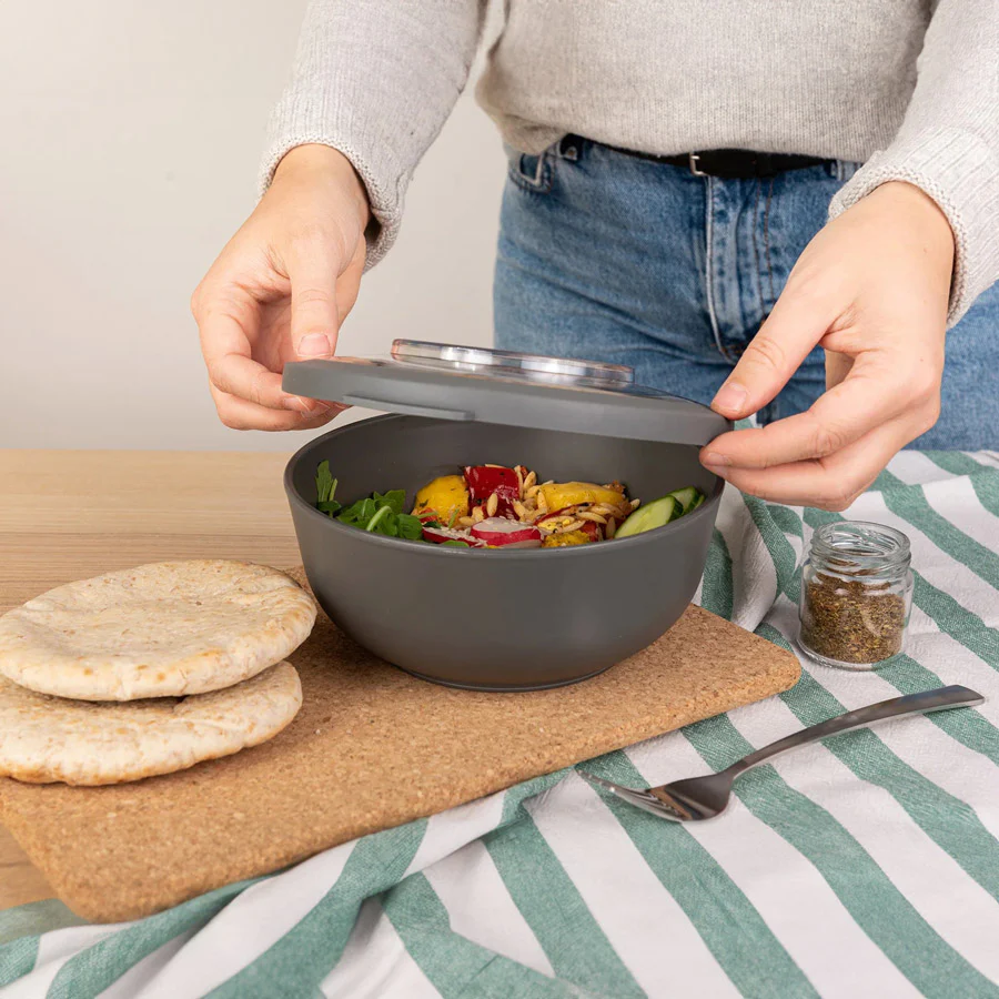 Tylla Storage Bowl with Lid 2000ml - Charcoal Grey - Image 4