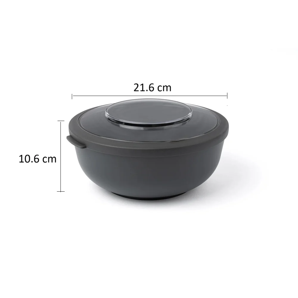 Tylla Storage Bowl with Lid 2000ml - Charcoal Grey - Image 5