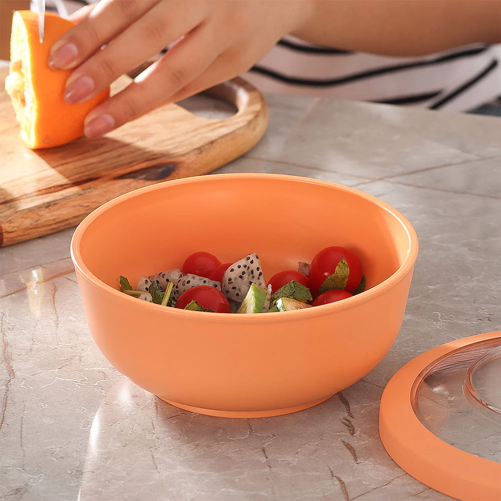Tylla Storage Bowl with Lid 700ml - Peach Orange - Image 4