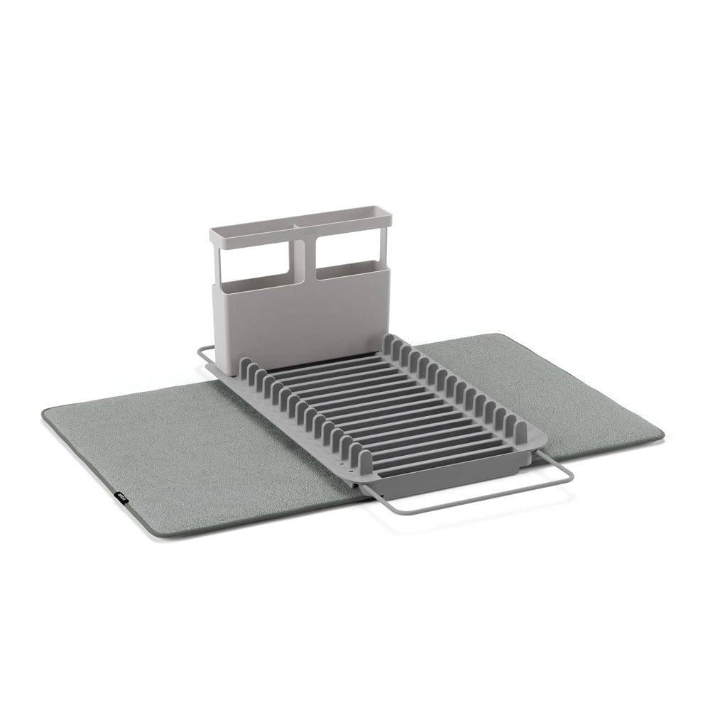 UDry Over The Sink Dish Rack With Dry Mat - Charcoal - Image 4