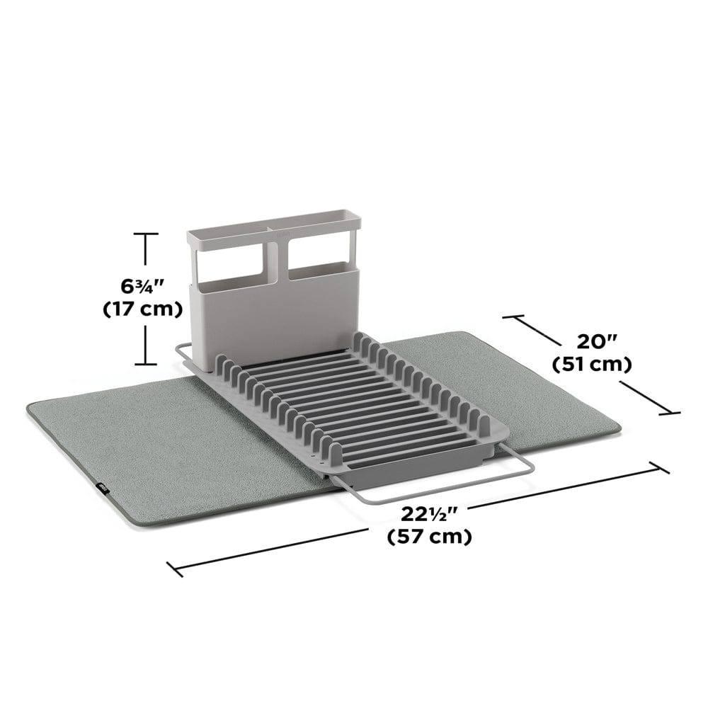 UDry Over The Sink Dish Rack With Dry Mat - Charcoal - Image 5