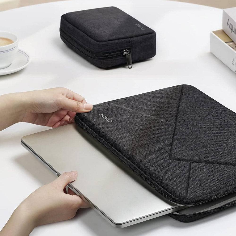 Ultrathin Hard Shell Laptop Sleeve With Pouch - Black Grey 12.3 to 13 Inches