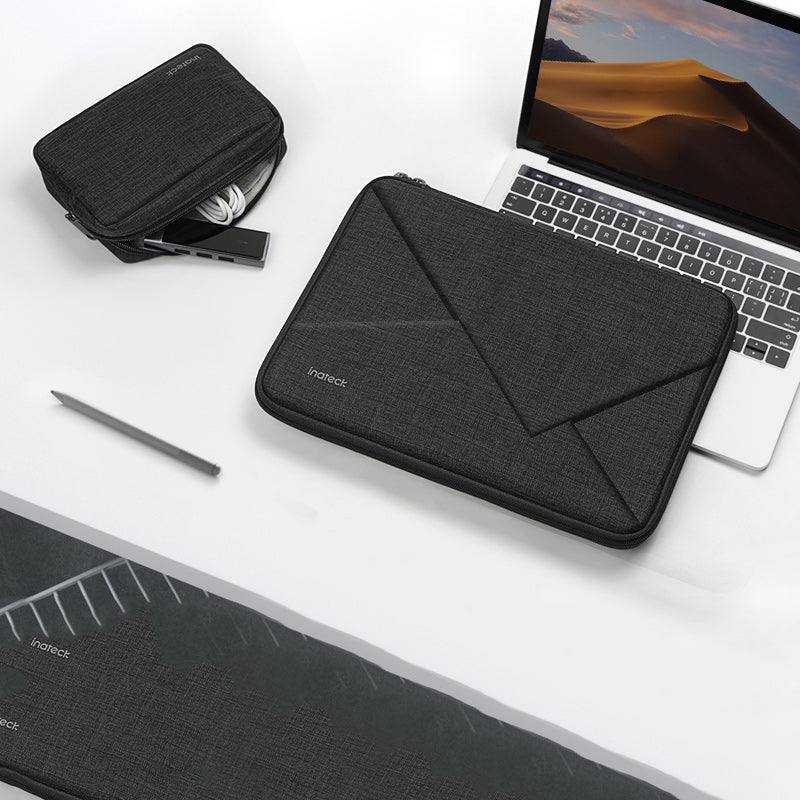 Ultrathin Hard Shell Laptop Sleeve With Pouch - Black Grey 12.3 to 13 Inches - Image 9