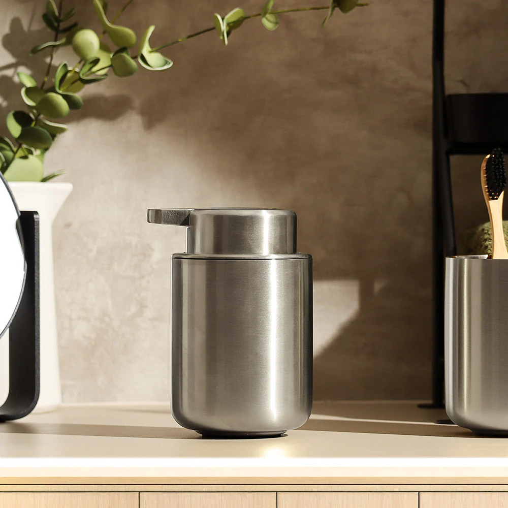 Ume Stainless Steel Soap Dispenser - Matte Steel - Image 2
