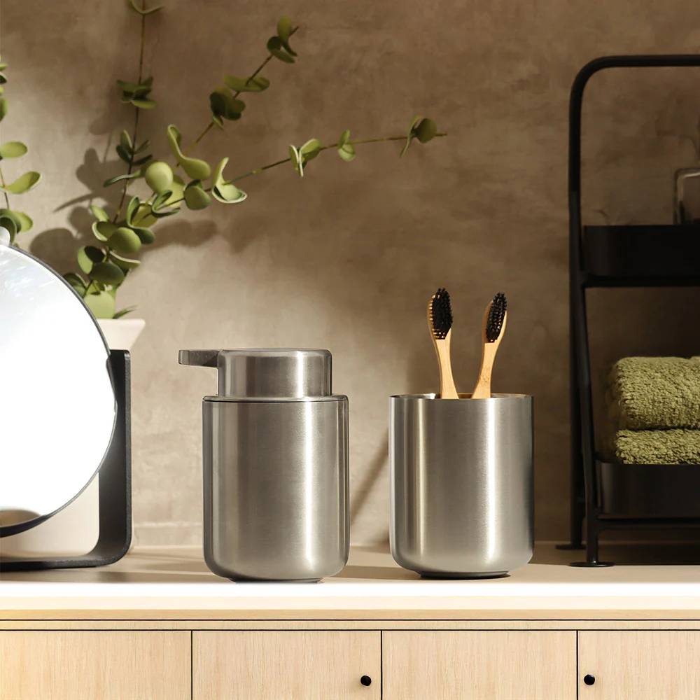 Ume Stainless Steel Soap Dispenser - Matte Steel - Image 6