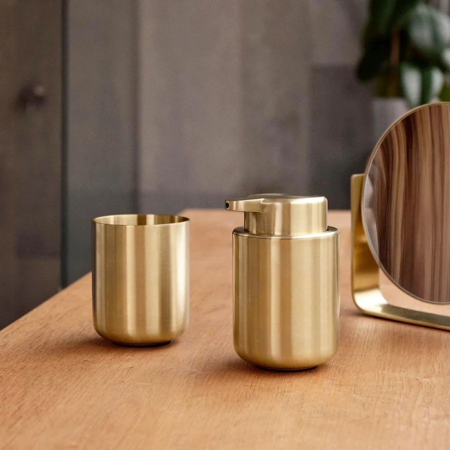 Ume Stainless Steel Toothbrush Tumbler - Matte Brass - Image 11
