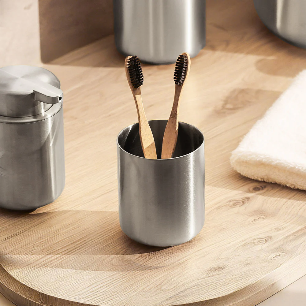 Ume Stainless Steel Toothbrush Tumbler - Matte Steel - Image 5