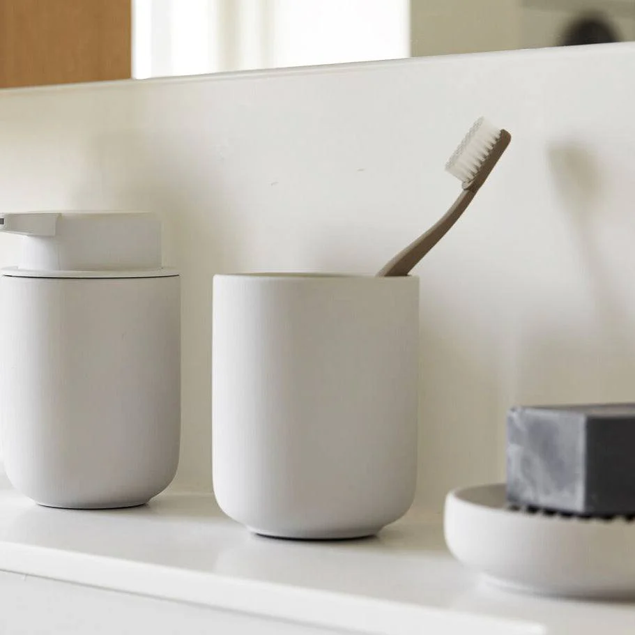 Ume Toothbrush Tumbler - Soft Grey - Image 2