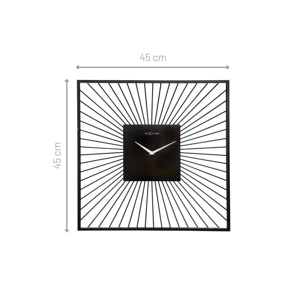 Vasco Square Metal Wall Clock Large - Black - Image 8