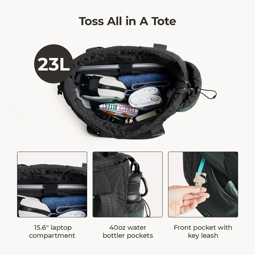 Paz Laptop Tote Bag 23L - Black - Image 5