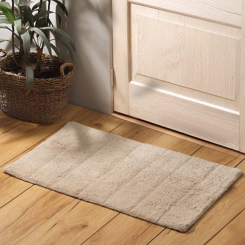 Vena Chalk Striped Tufted Bathmat - Beige - Image 2