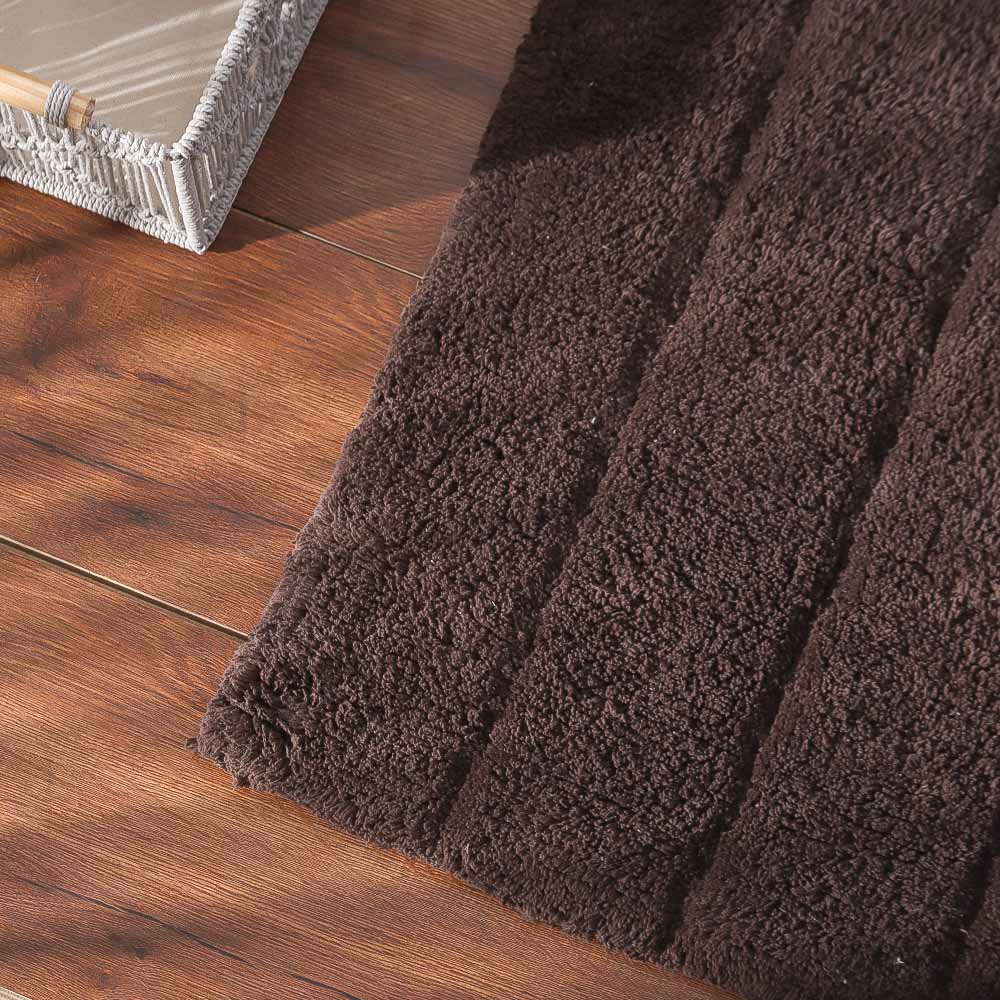 Vena Chalk Striped Tufted Bathmat - Brown - Image 3