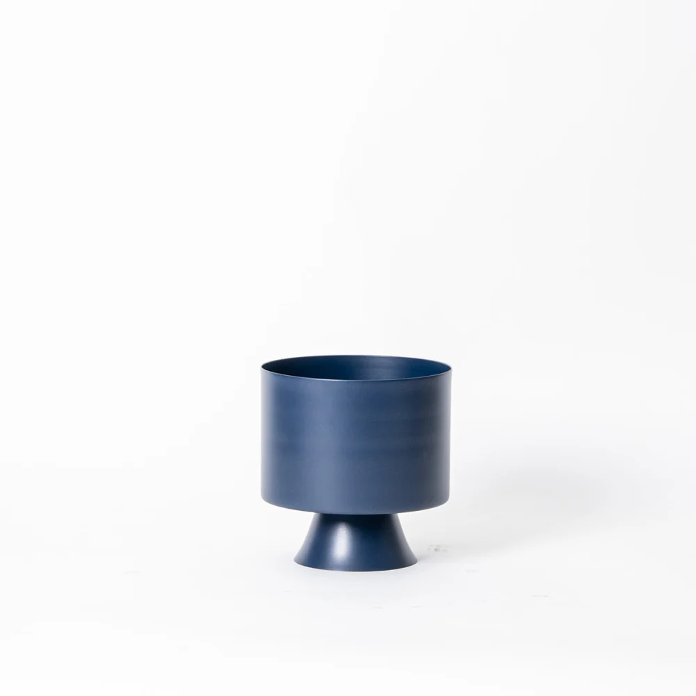 Vera Round Desk Planter - Ink Blue - Image 3