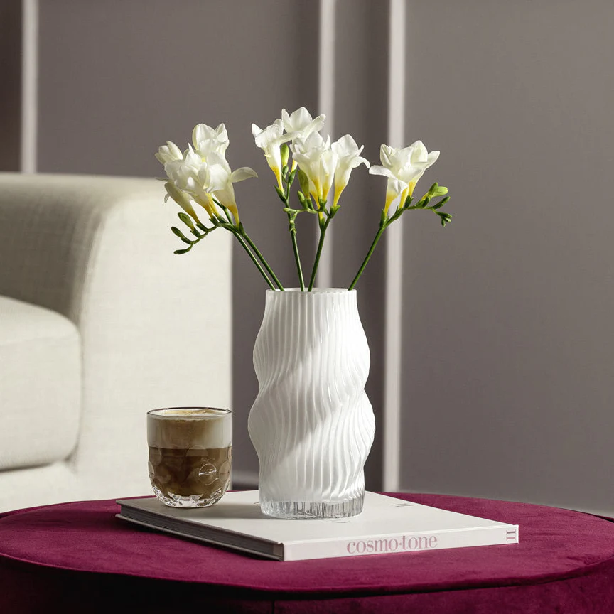 Verdi Glass Vase Small - White