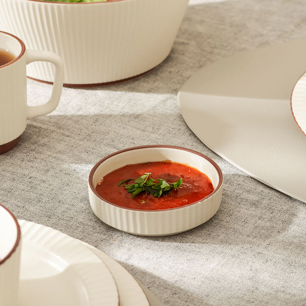Vesper Dip Bowls, Set of 2 - Cream Brown - Image 3